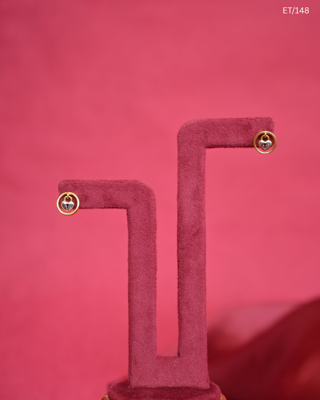 Minimalist Heart Lock Stud Earrings | SKU: ET/148
