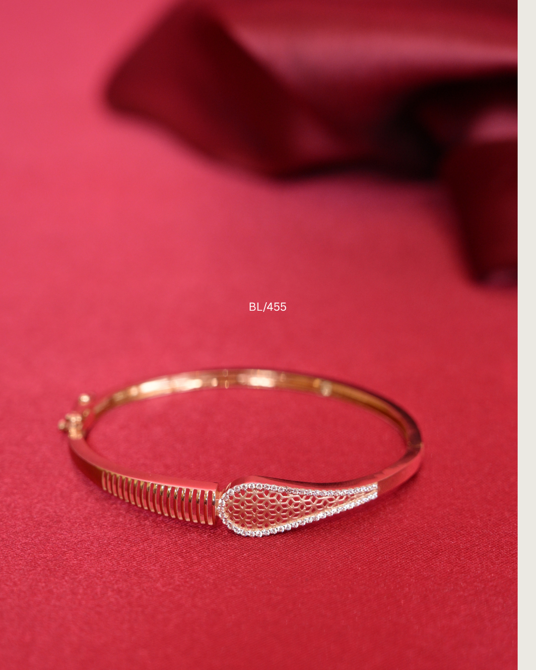 Asymmetric Ribbed & Openwork Mesh Teardrop CZ Bypass Bang | SKU: BL/455