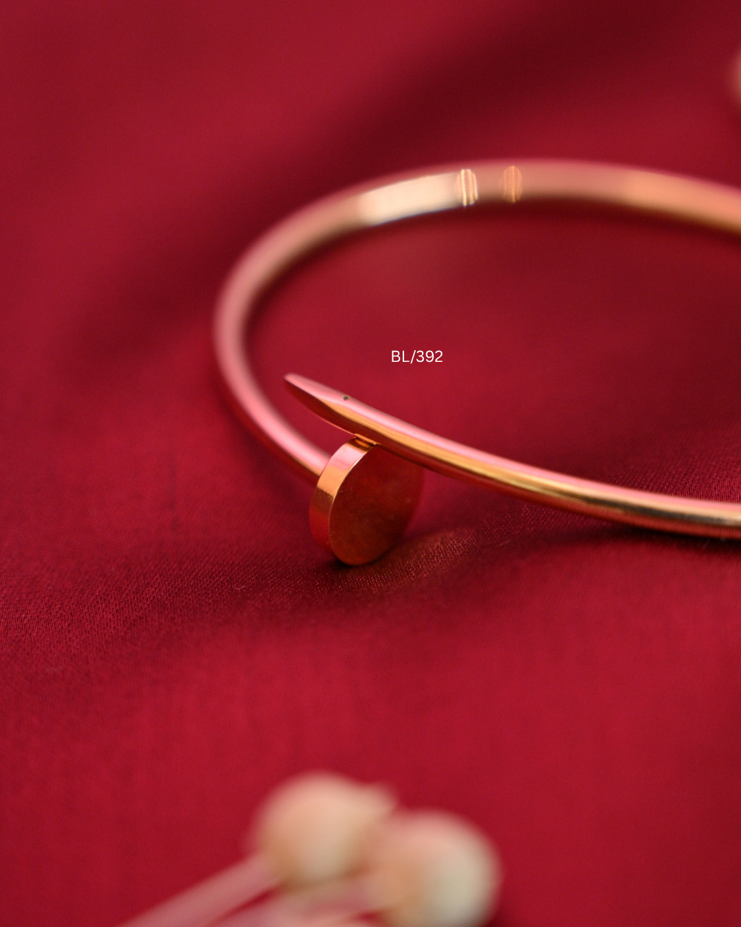 High-Polish Nail Silhouette Sculptural Bypass Bangle | SKU: BL/425