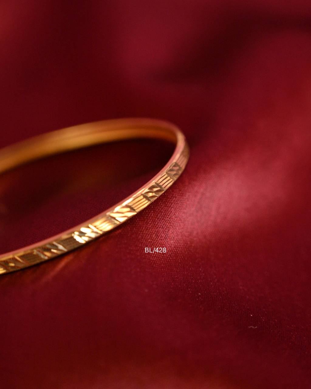 Gold Sleek Diamond-Cut Geometric Faceted Bangle  SKU: BL/428