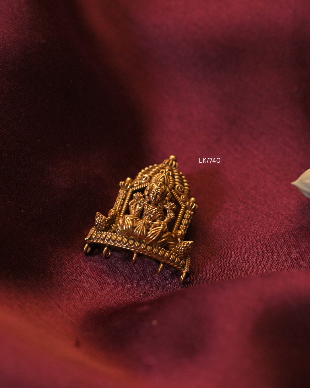 Gold Ultra-Lightweight Goddess Lakshmi Temple Arch Nakshi Pendant | SKU: LK/740