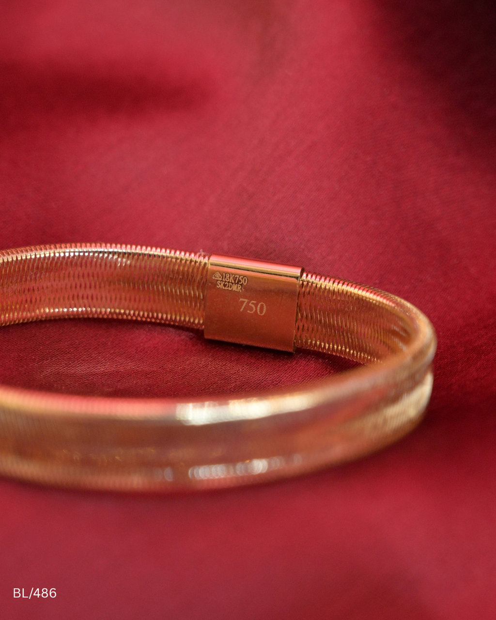 Yellow Gold Flexible Mesh Link Bracelet | SKU: BL/486