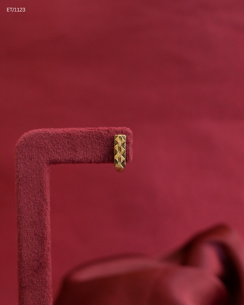Geometric Textured Rectangular Bar Stud Earrings | SKU: ET/1123