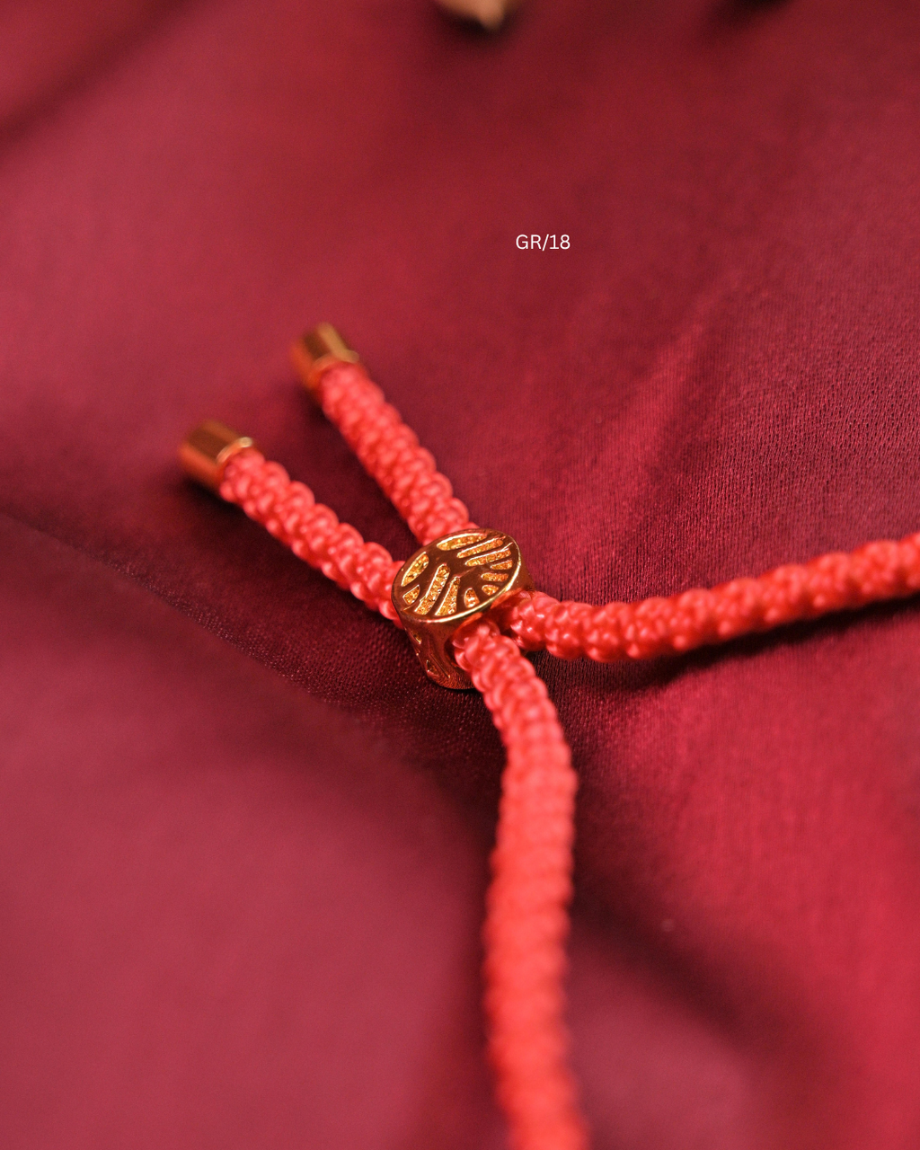 Sculpted Butterfly & CZ Circular Halo Rakhi with Coral Pink Thread |SKU: GR/18
