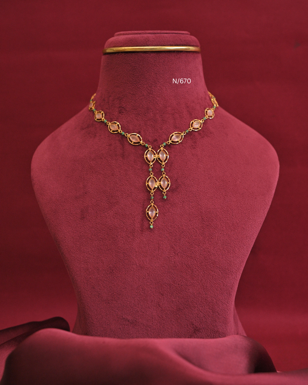 Marquise Pastel Gemstone Station Lariat Necklace |SKU: N/670