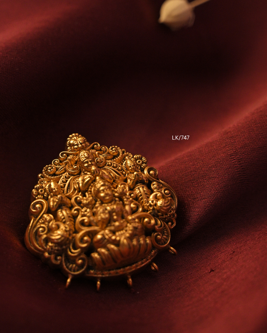 Gold Goddess Lakshmi Divine Arch Nakshi Temple Pendant |SKU: LK/747