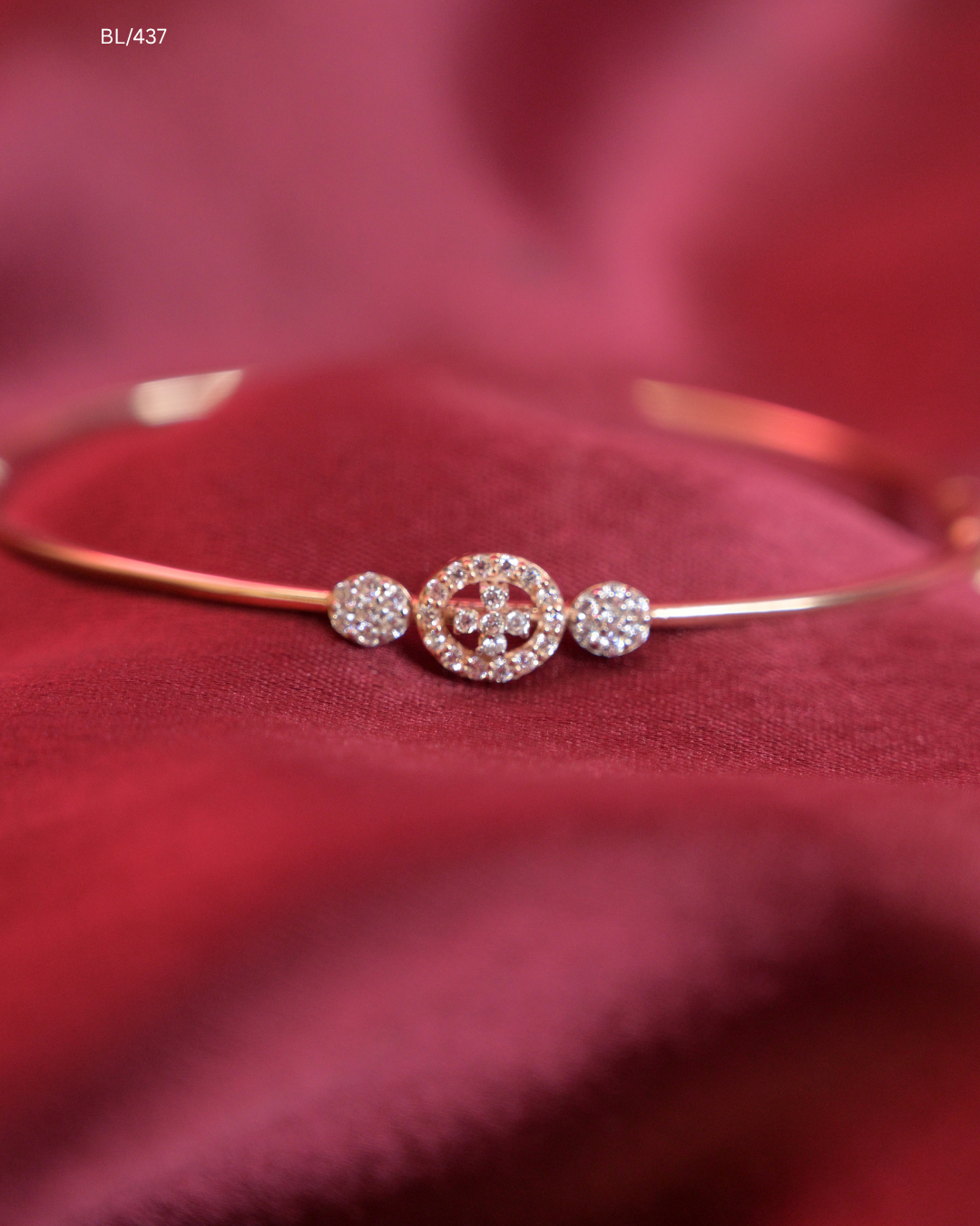 Floral Cluster & CZ Circular Medallion Bracelet | SKU: BL/437
