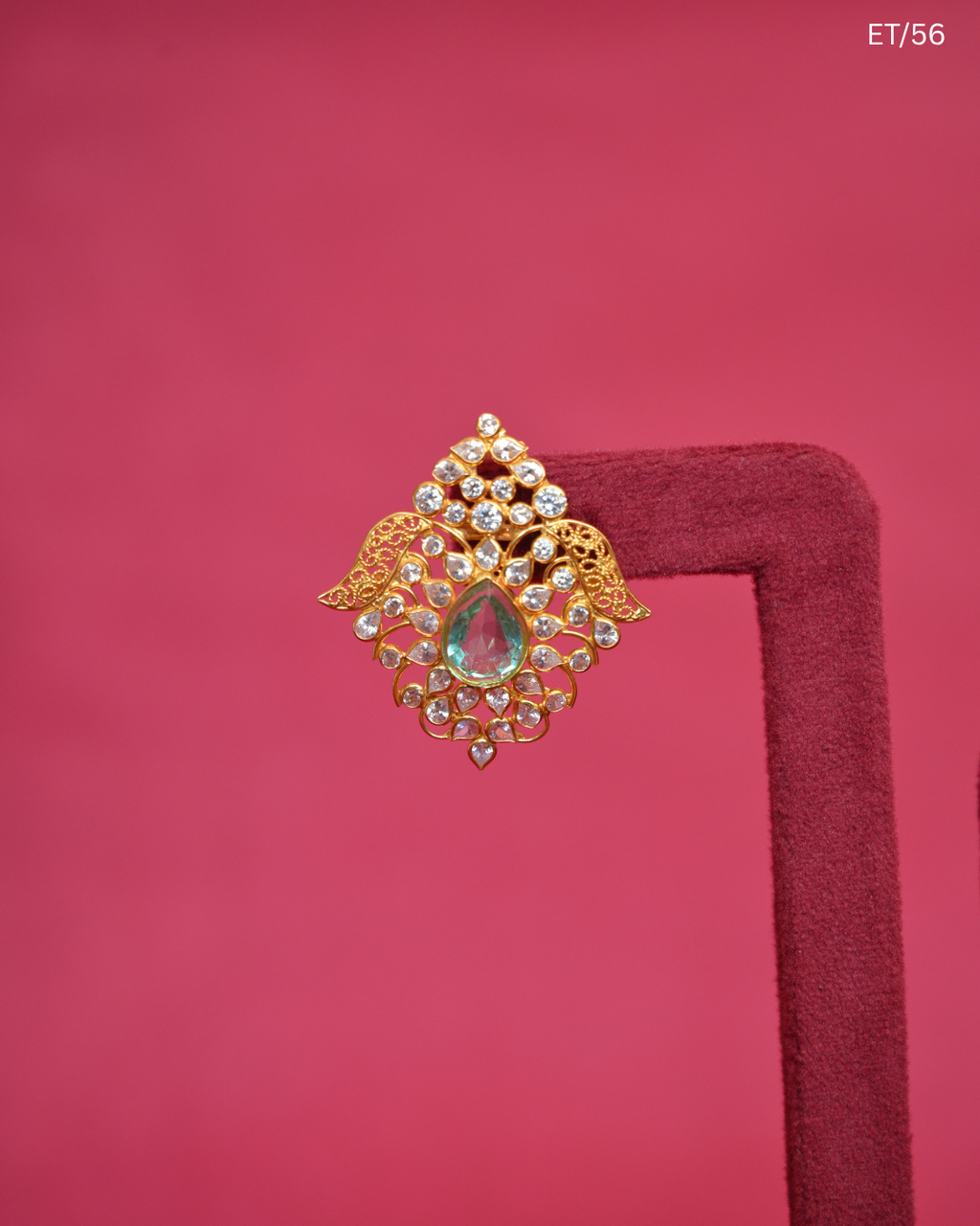 Polki Mint Green Gemstone Stud Earrings | SKU: ET/56