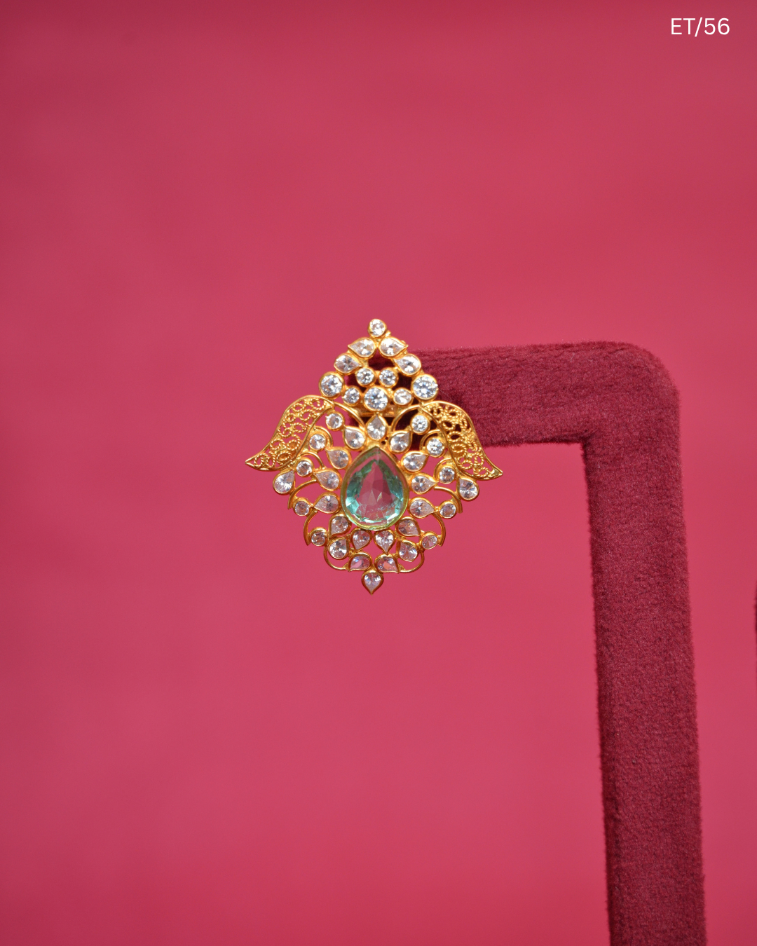 Polki Mint Green Gemstone Stud Earrings | SKU: ET/56