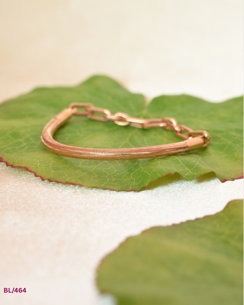 Gold Hybrid Mesh & Bold Link Bracelet | SKU: BL/464