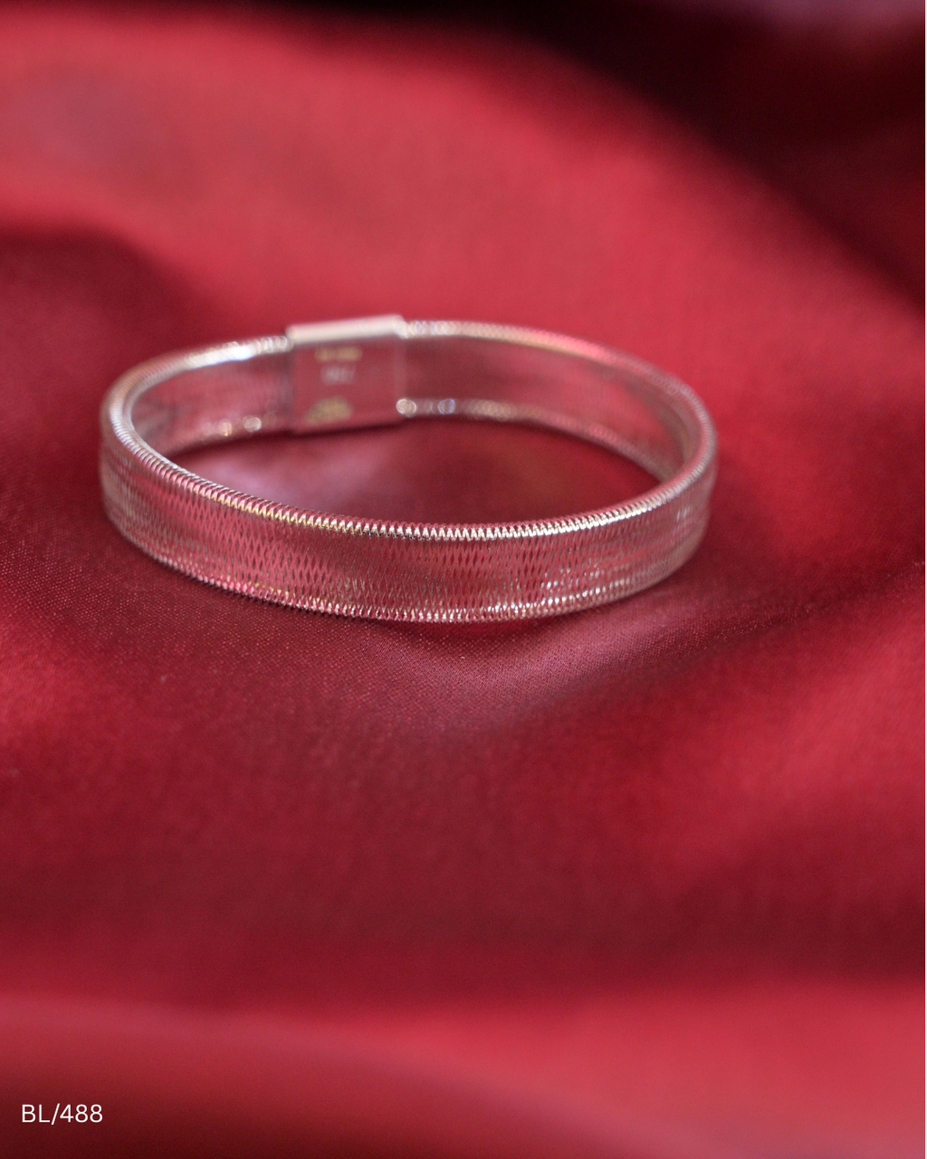 White Gold Flexible Mesh Link Bracelet | SKU: BL/488