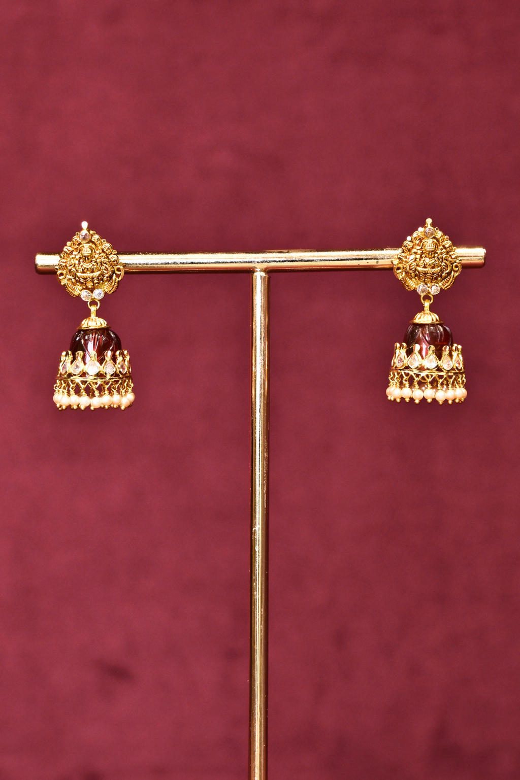 Interchangeable Stone Jhumka Earrings | Multiple Color Options