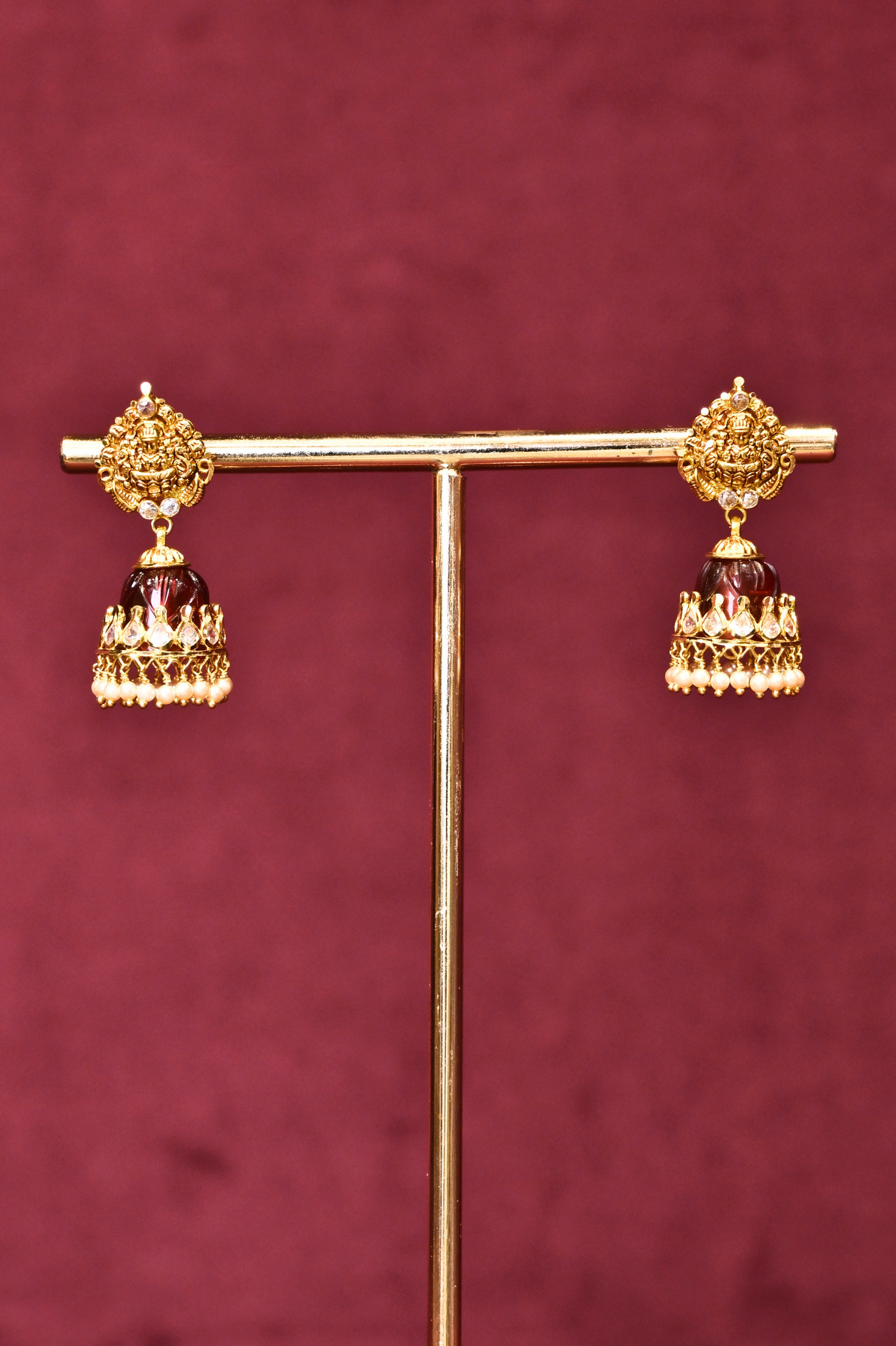 Interchangeable Stone Jhumka Earrings | Multiple Color Options