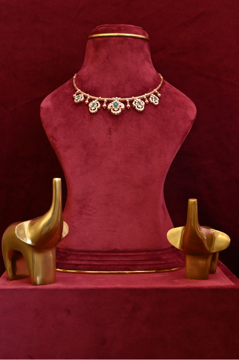 Diamond Emerald Evening wear Necklace