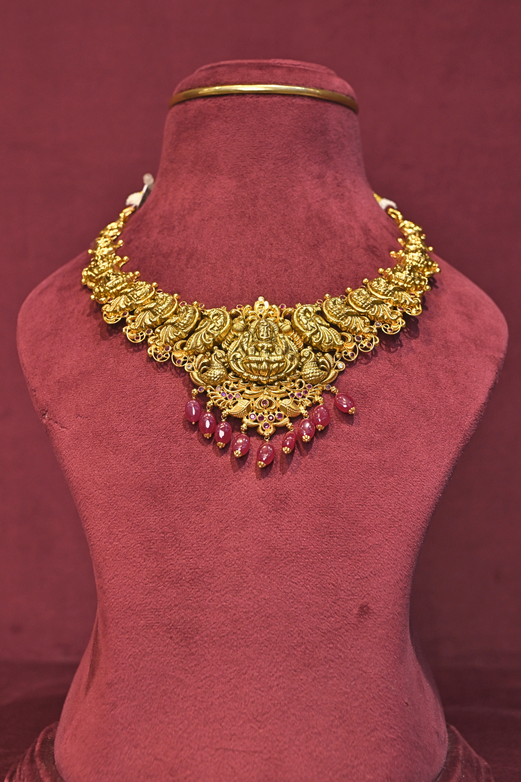 Lakshmi Ruby Temple Choker Necklace