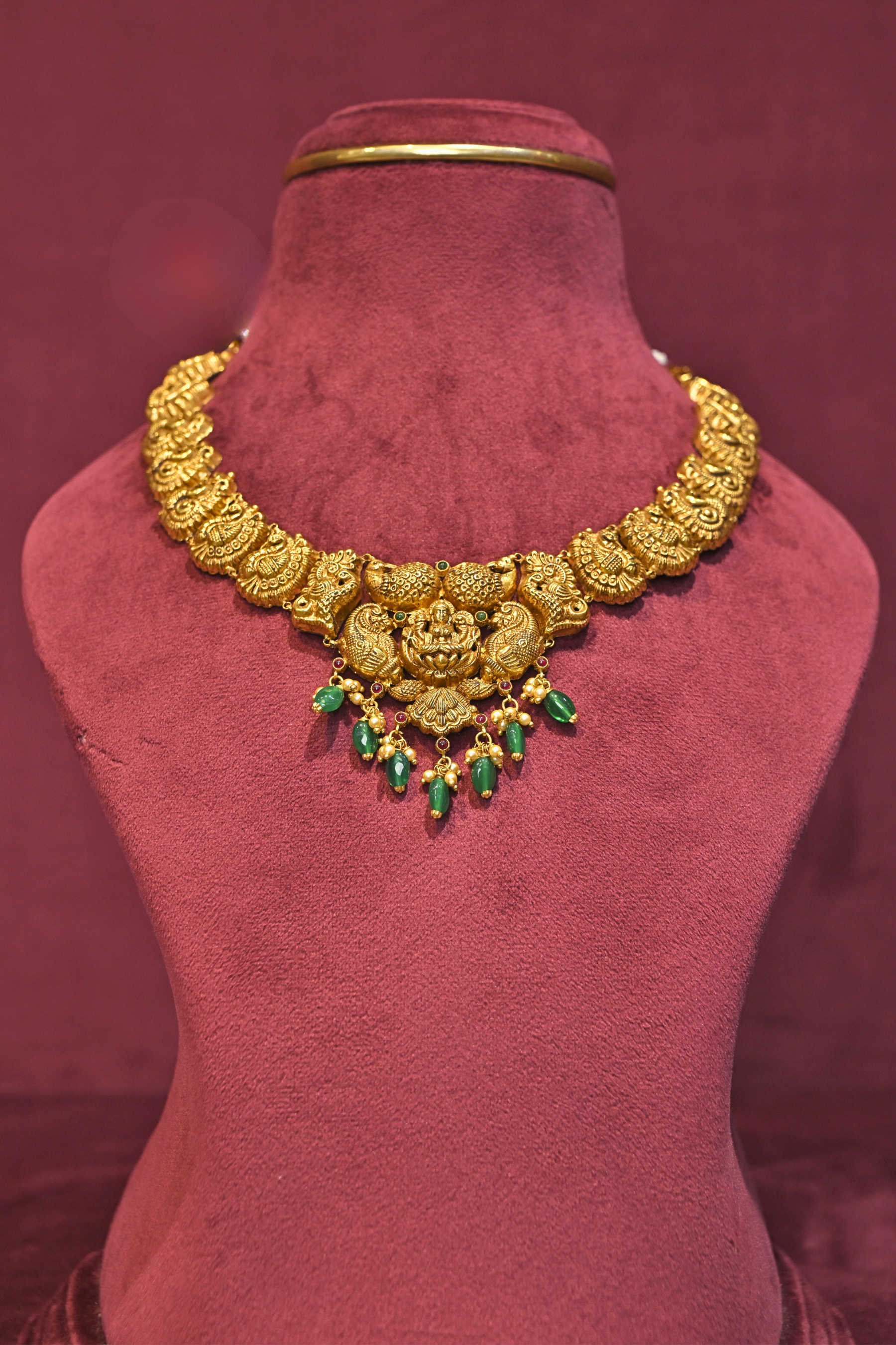 Lakshmi Peacock Temple Choker Necklace