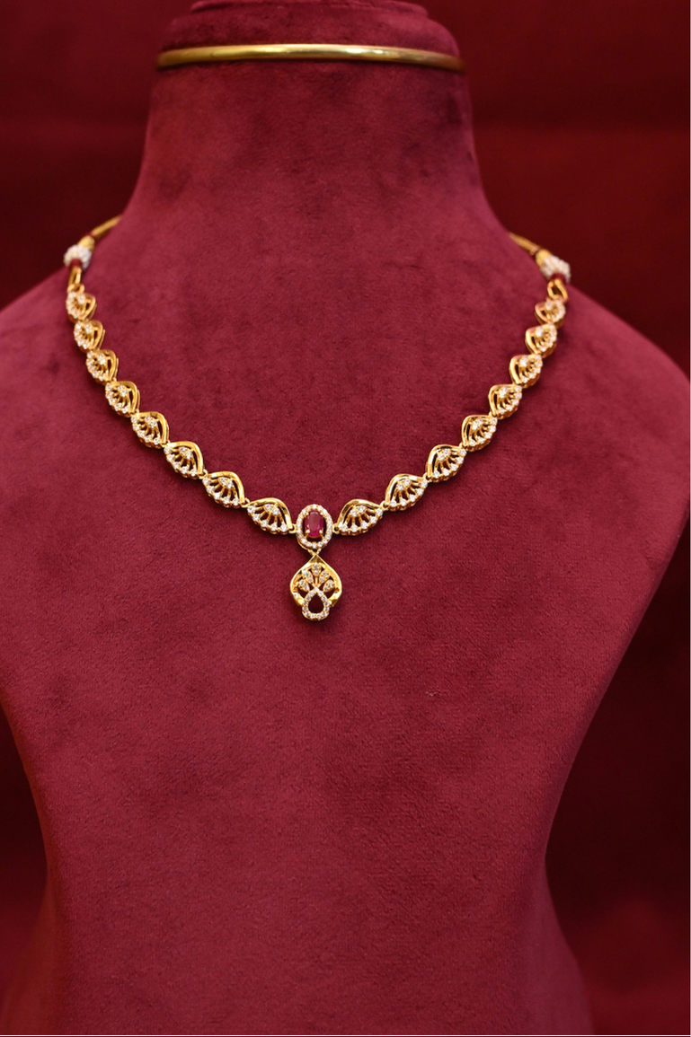 Diamond boota Gold Necklace set