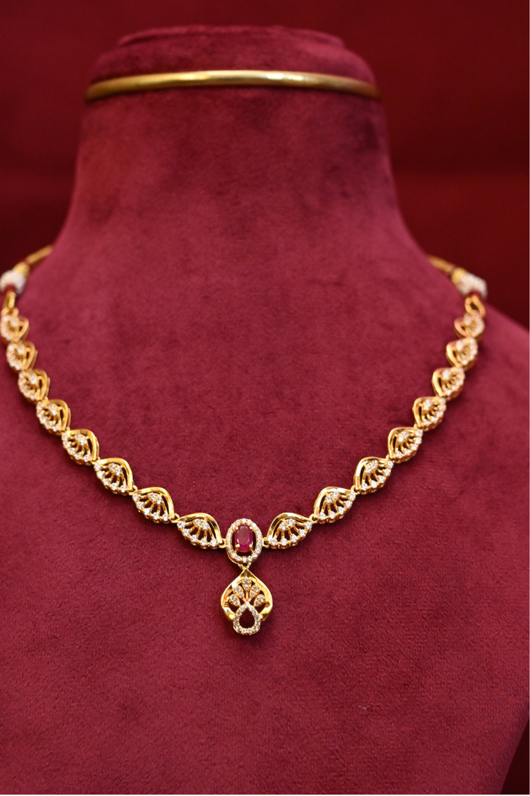Diamond boota Gold Necklace set