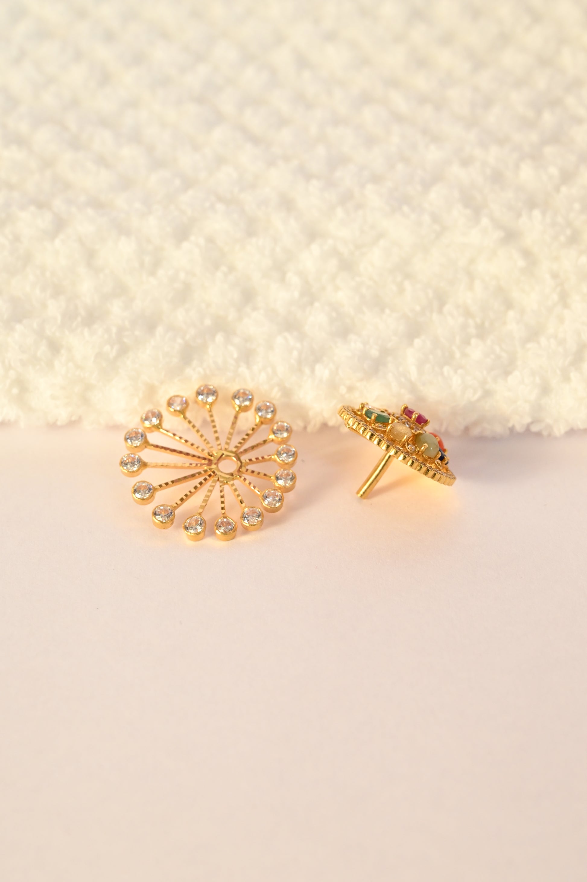 CZ Stone Gold Earring Frames