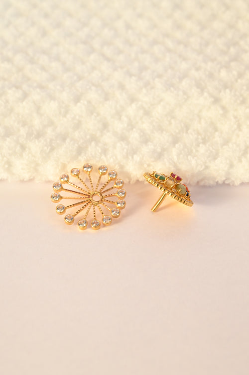 CZ Stone Gold Earring Frames