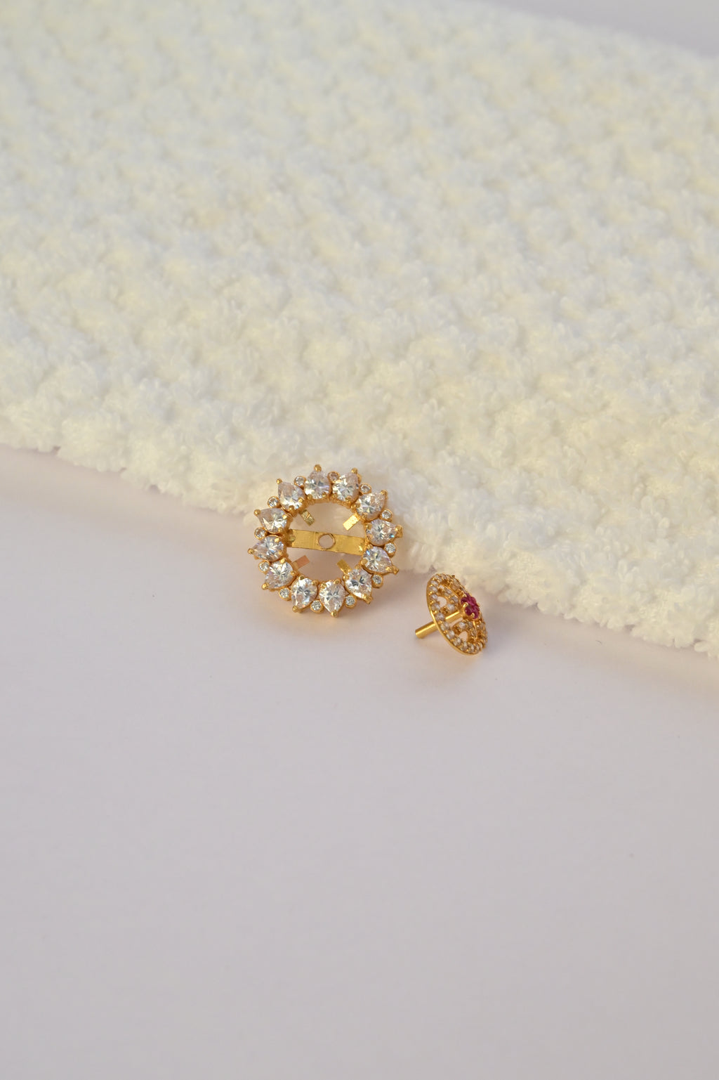 CZ Stone Gold Earring Frames