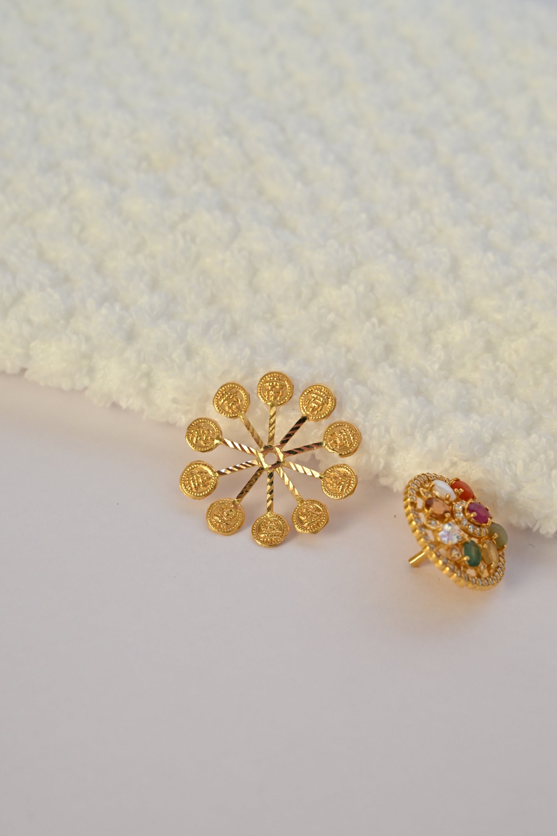 Lakshmi Coin Gold Earring Frames