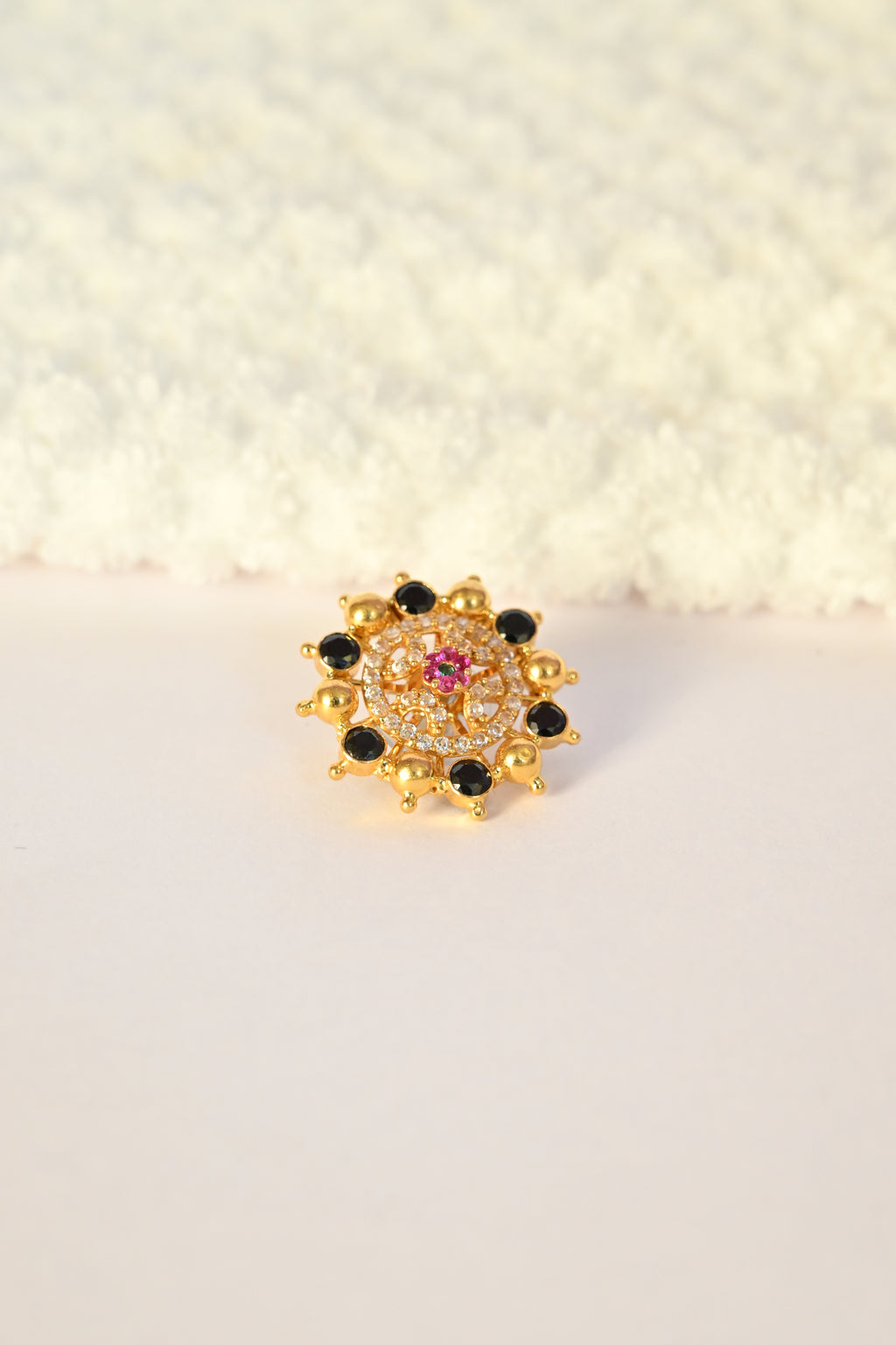 Round Black Stone Earring Frames