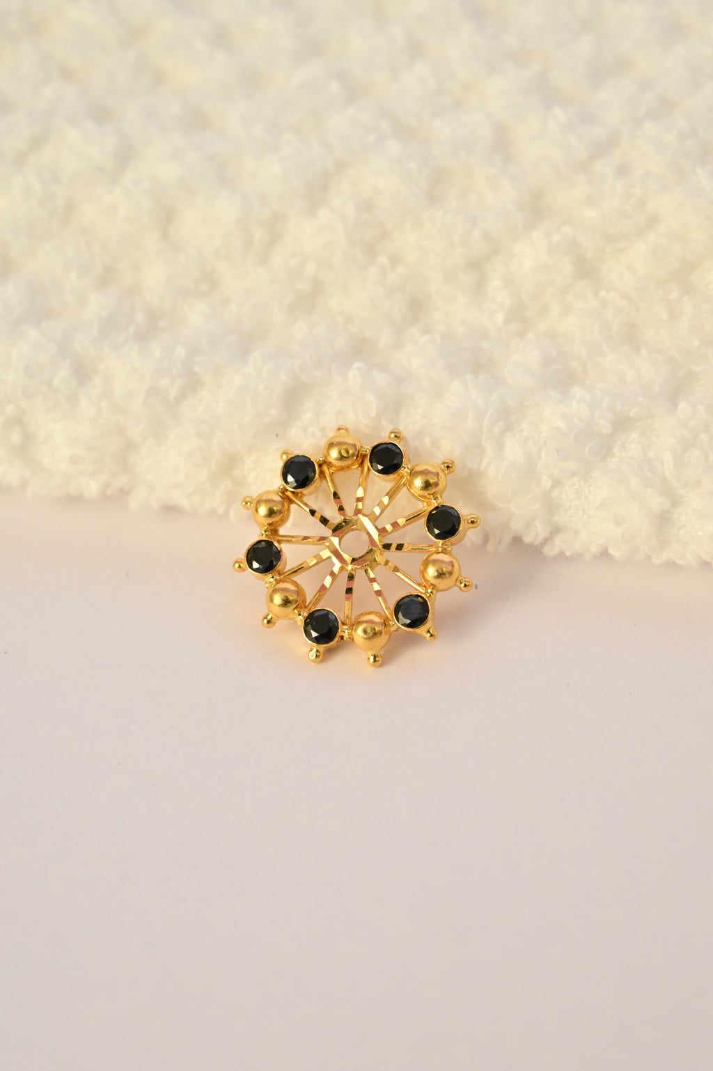 Round Black Stone Earring Frames
