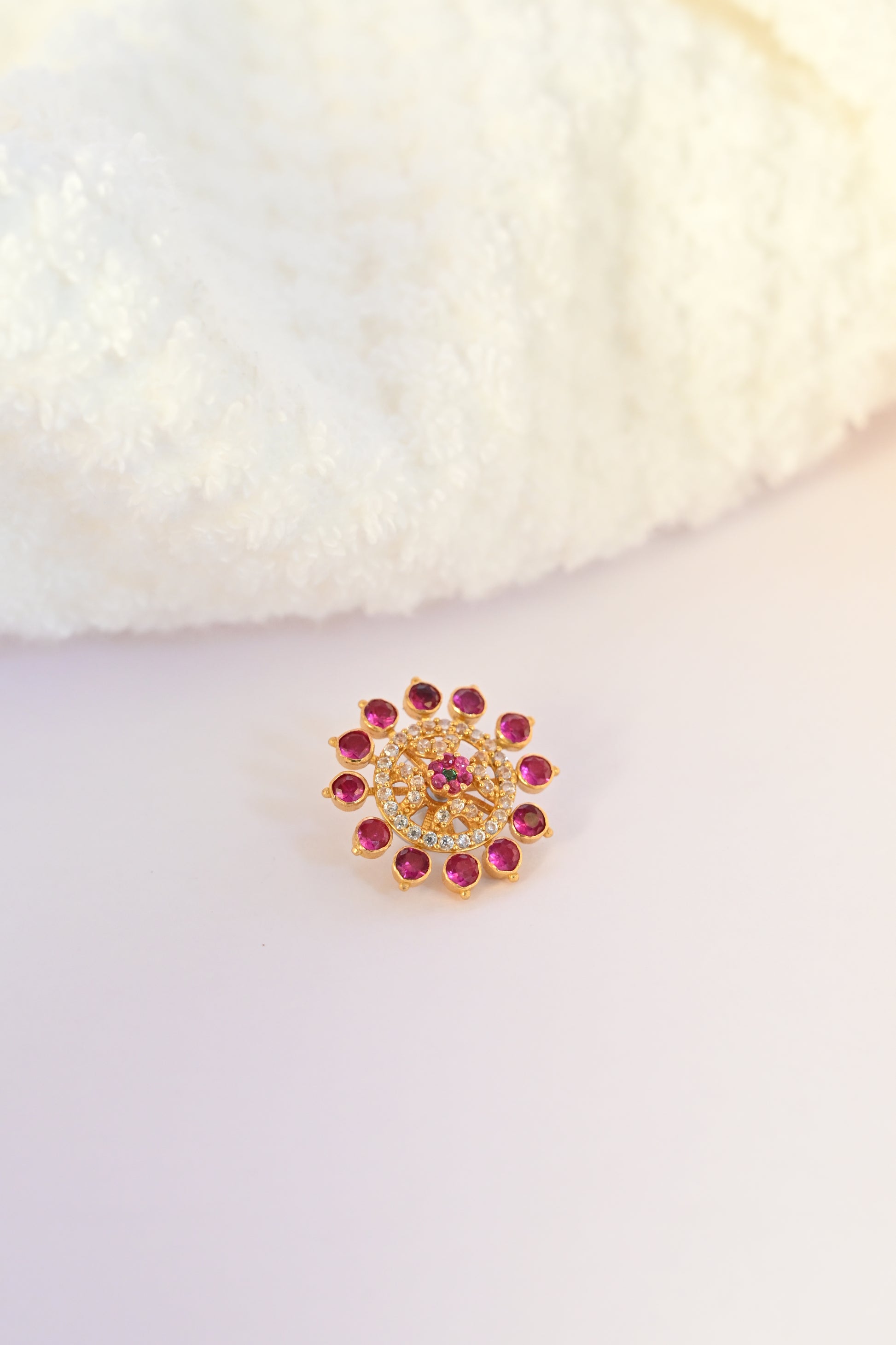 Round Ruby Wheel Earring Frames