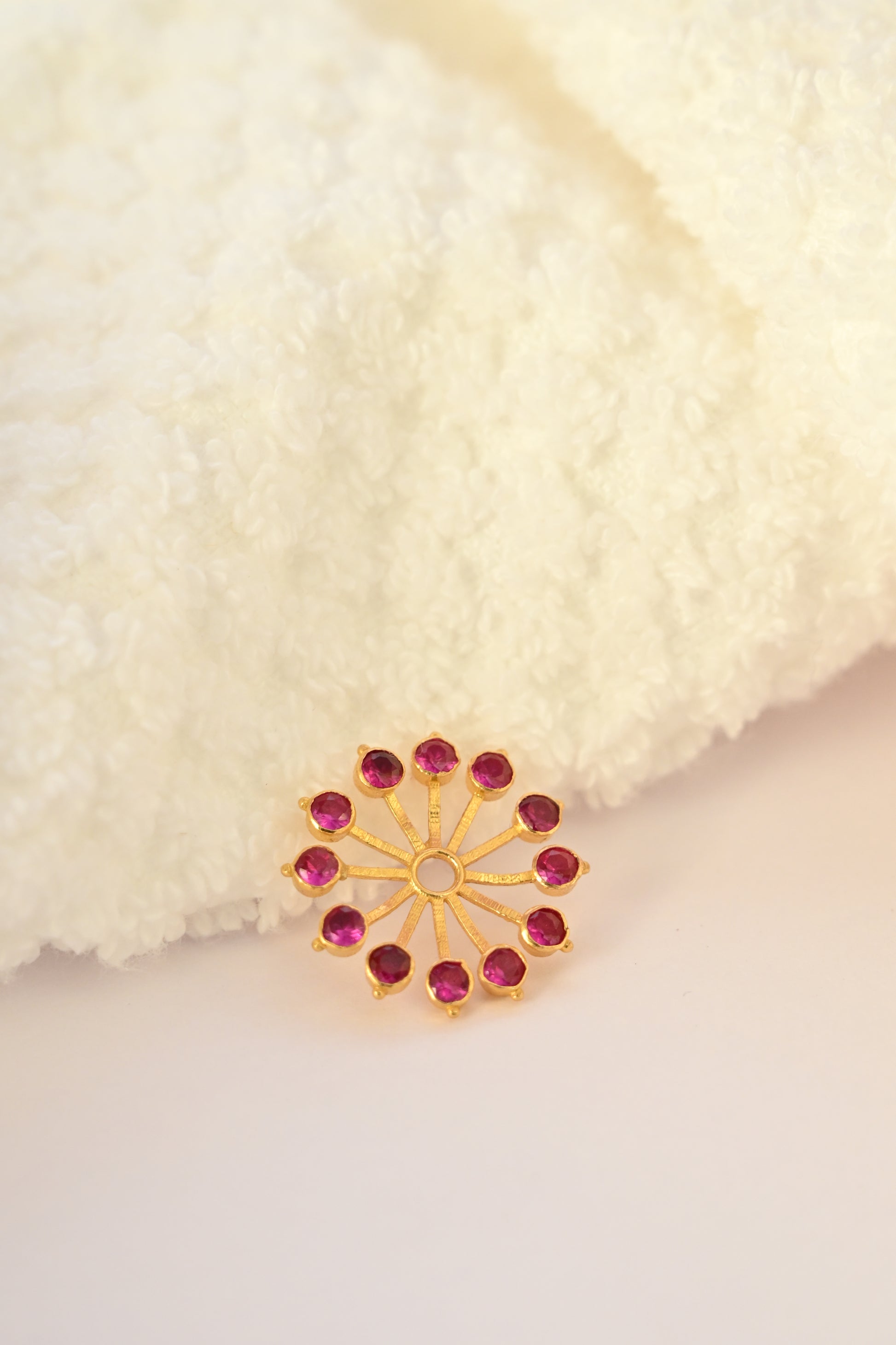 Round Ruby Wheel Earring Frames