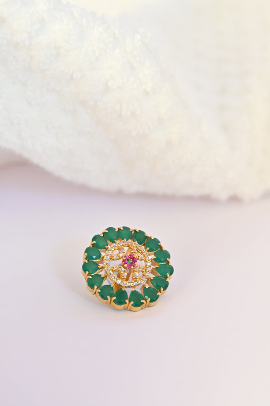 Round Emerald Floral Earring Frames