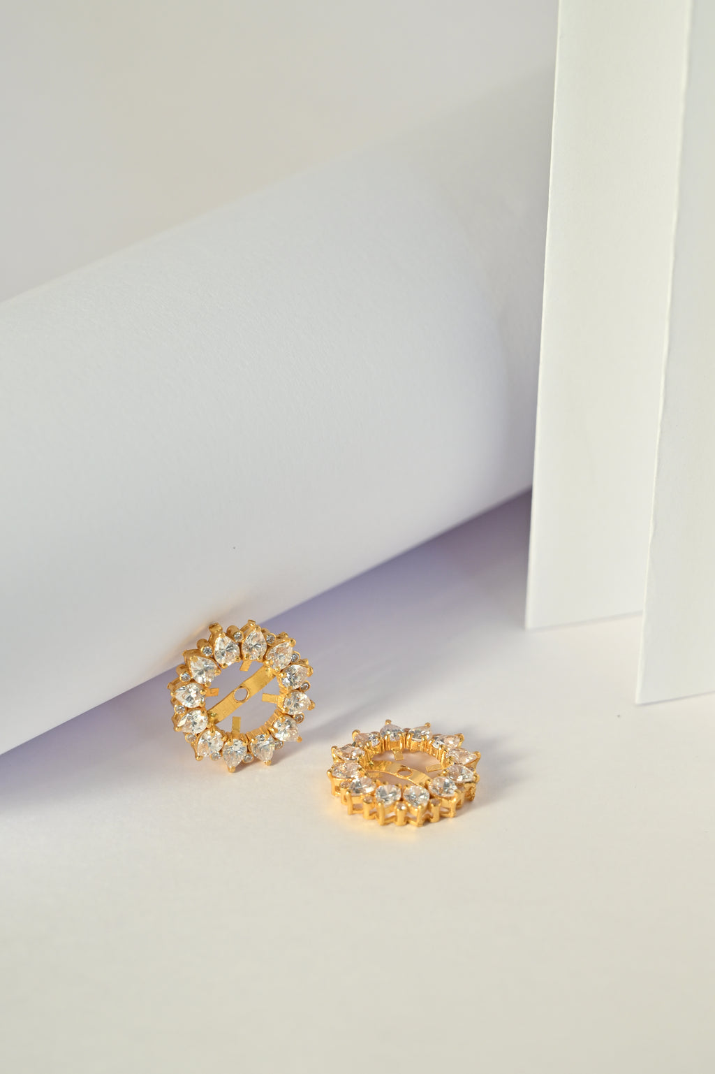 CZ Stone Gold Earring Frames