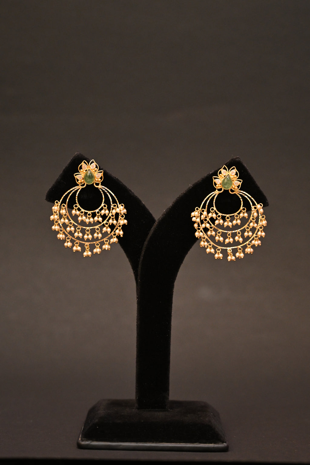 Lotus Hoop Chandbalis Style Earrings