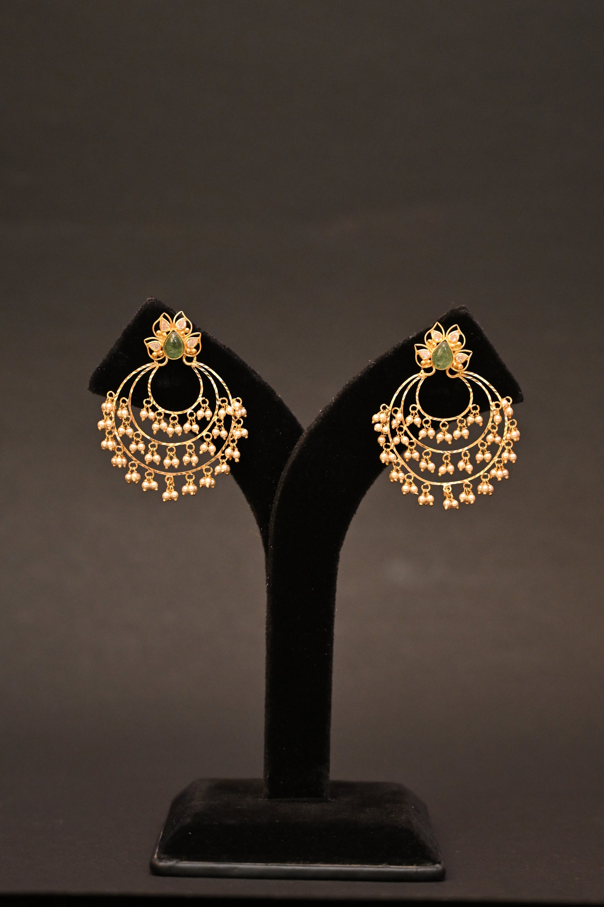 Lotus Hoop Chandbalis Style Earrings