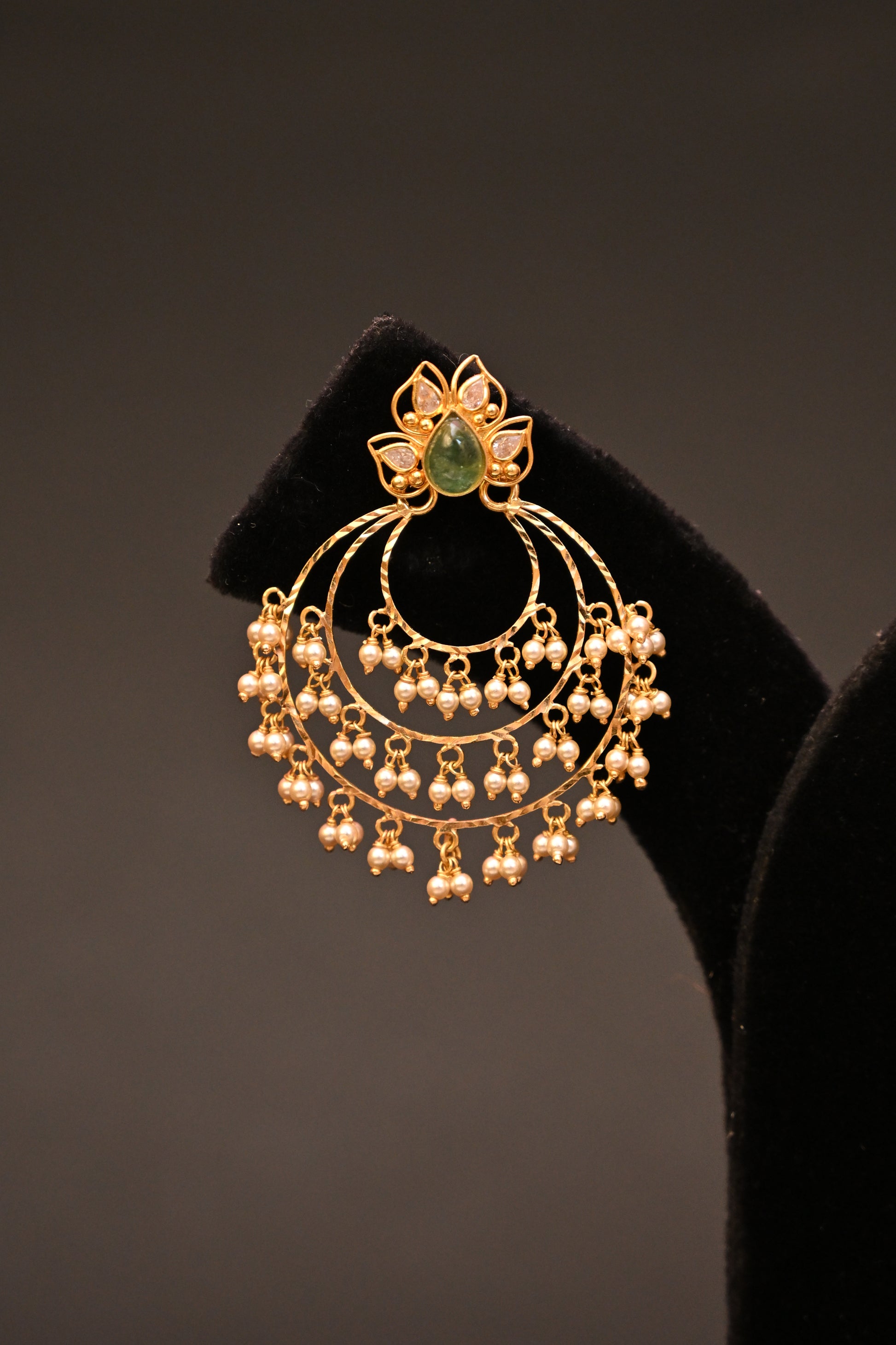 Lotus Hoop Chandbalis Style Earrings