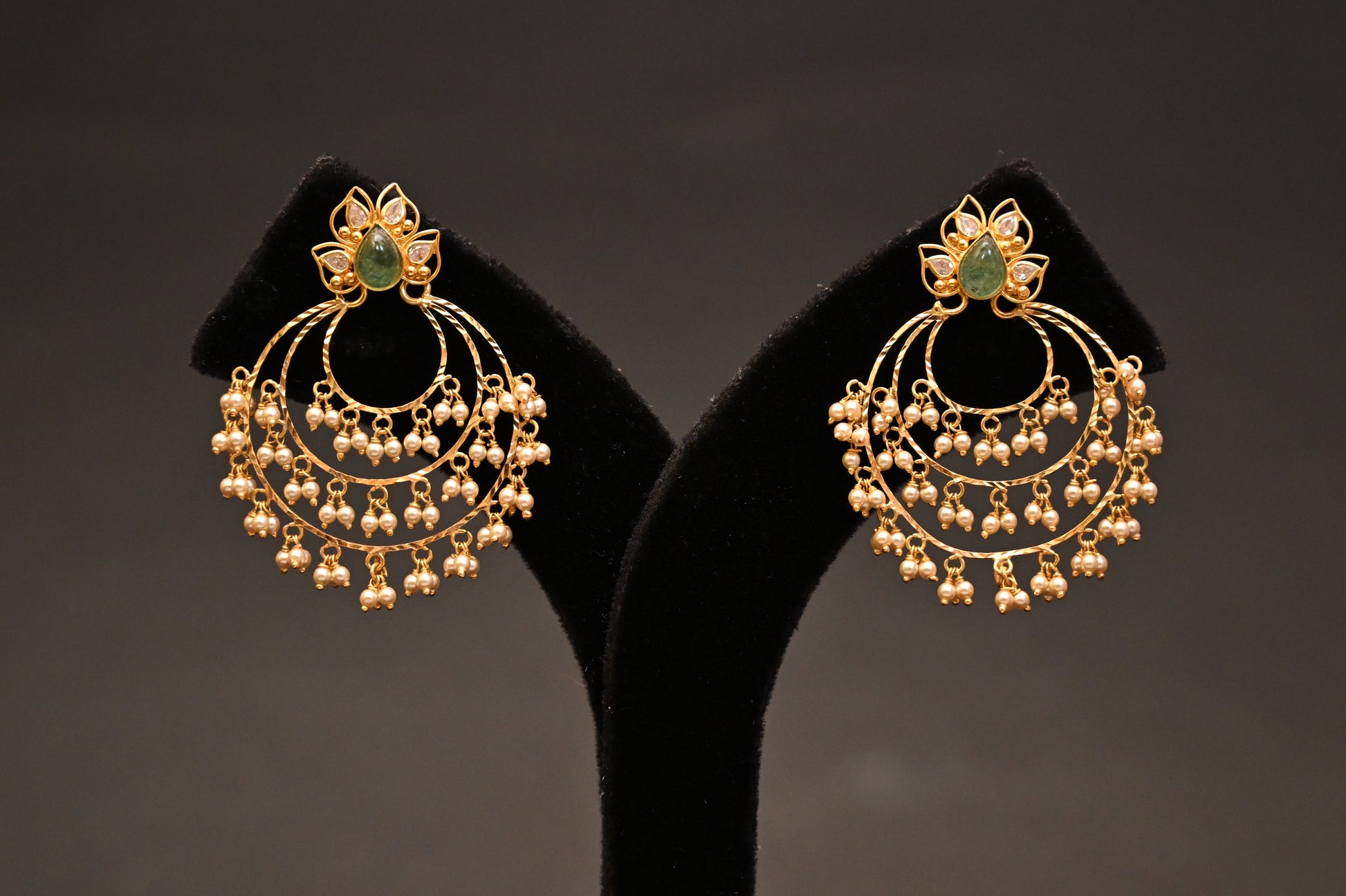 Lotus Hoop Chandbalis Style Earrings