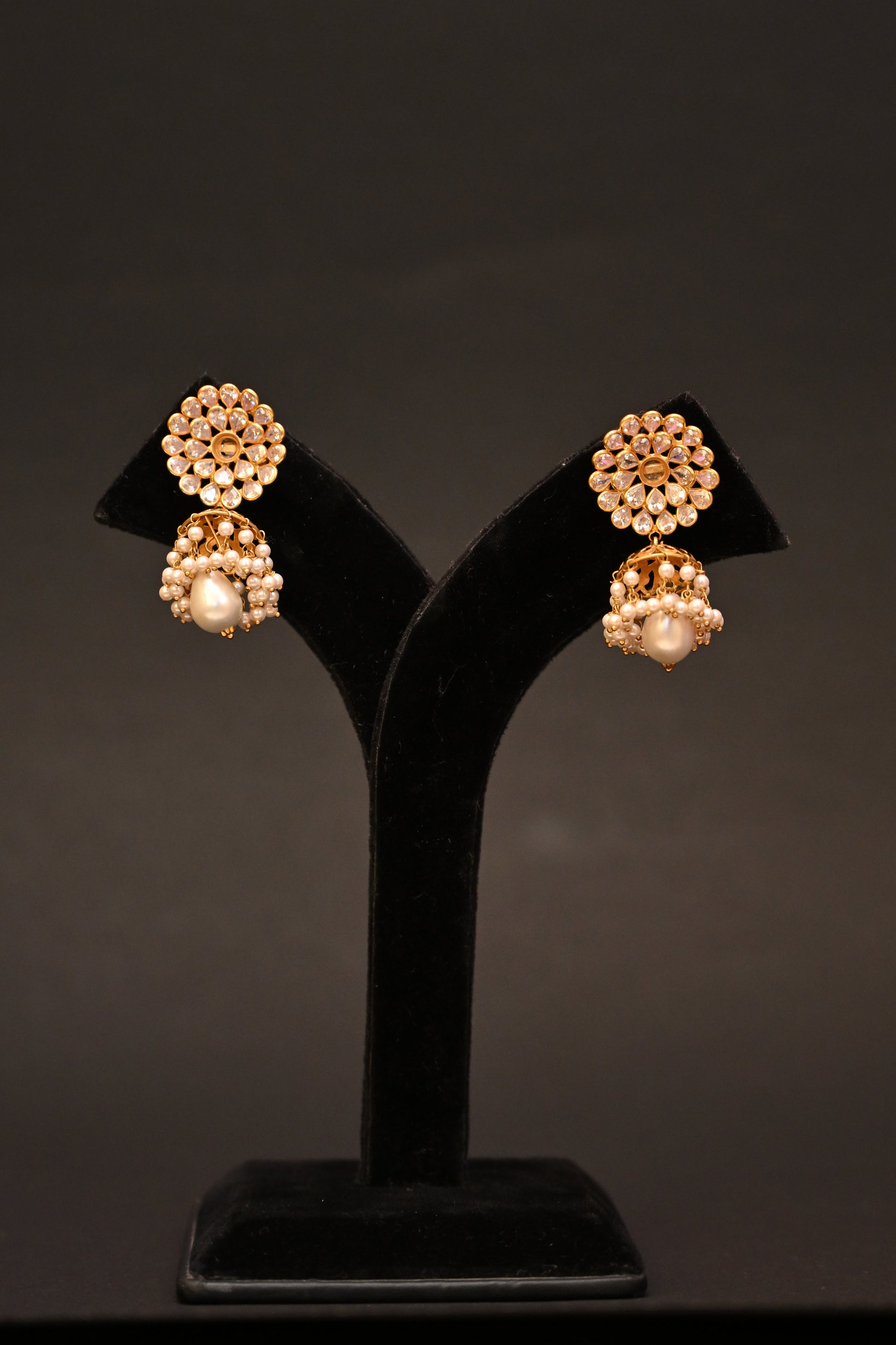 Pearl Blossom Jhumkis Earrings