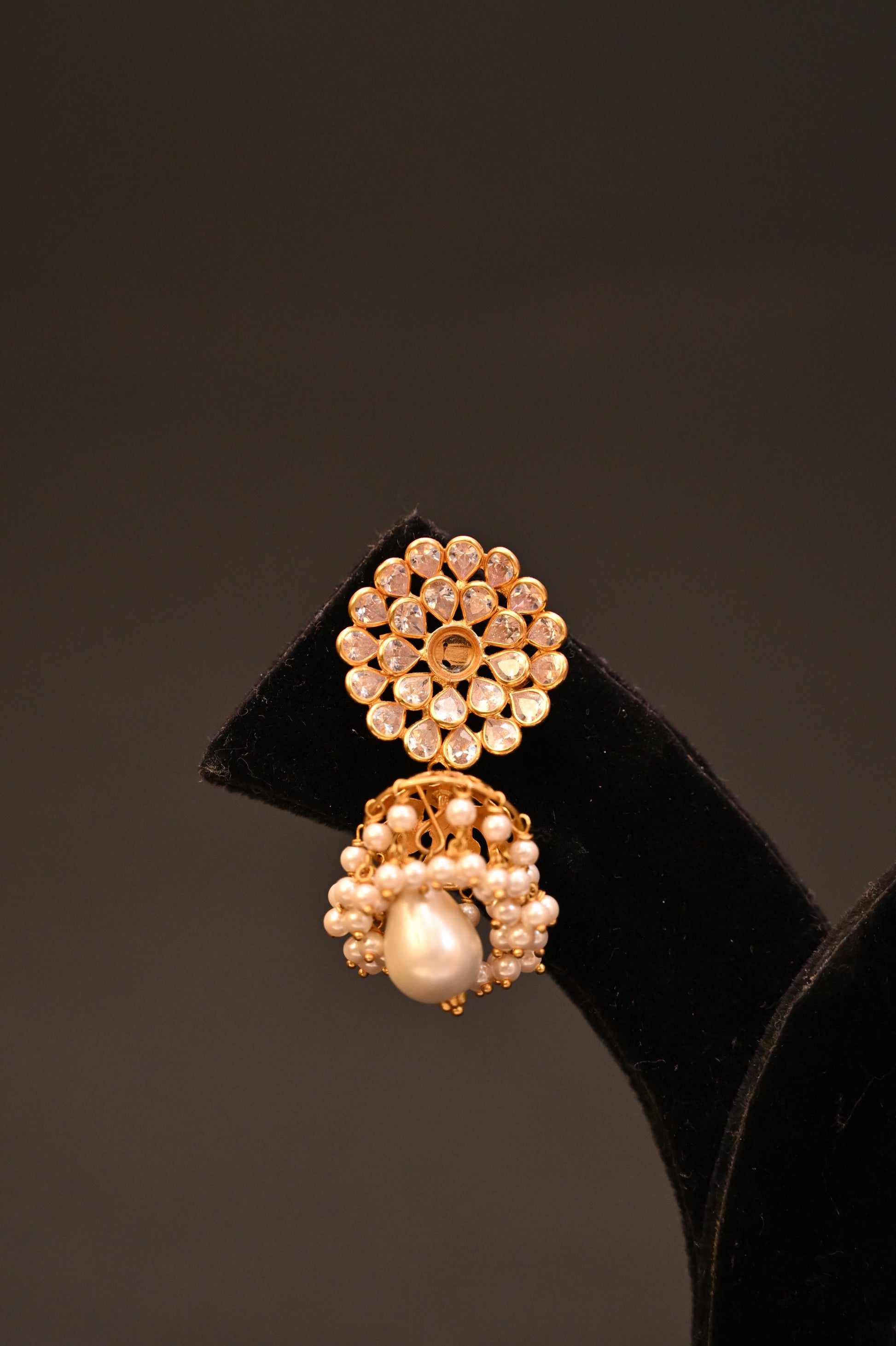 Pearl Blossom Jhumkis Earrings