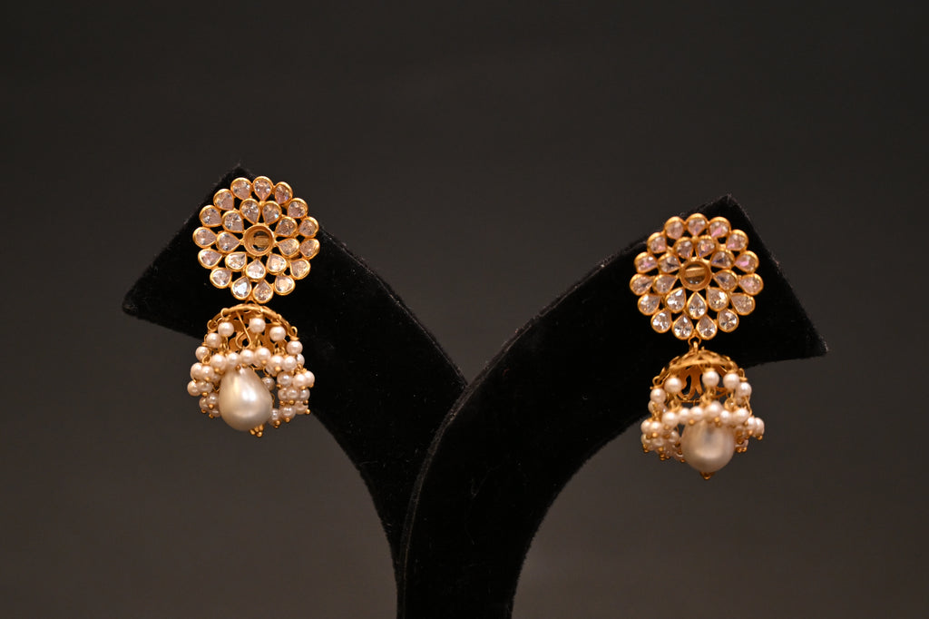 Pearl Blossom Jhumkis Earrings