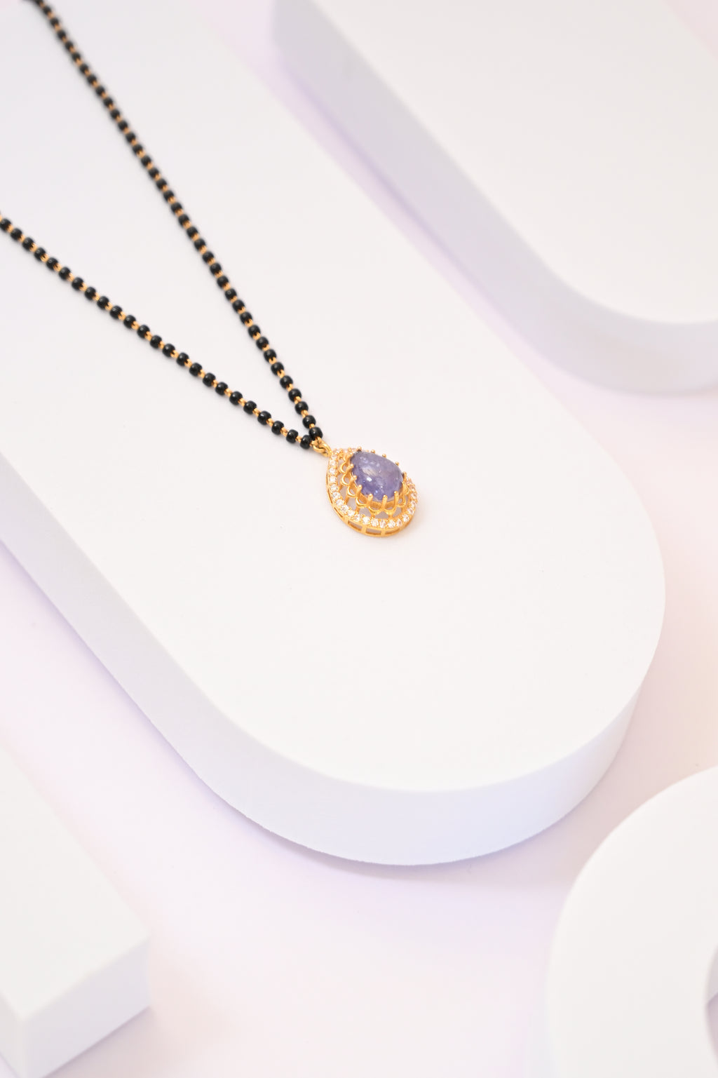 Amethyst Stone Diamond Mangalsutra