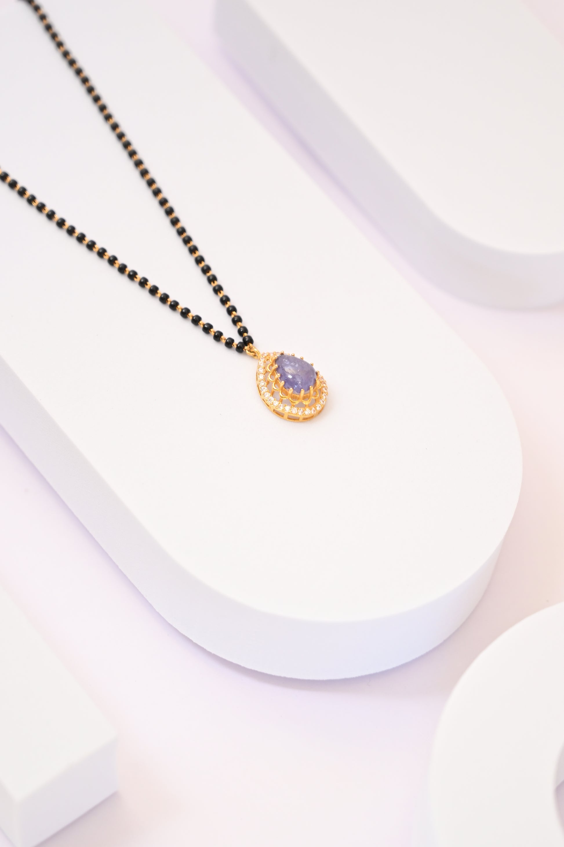 Amethyst Stone Diamond Mangalsutra