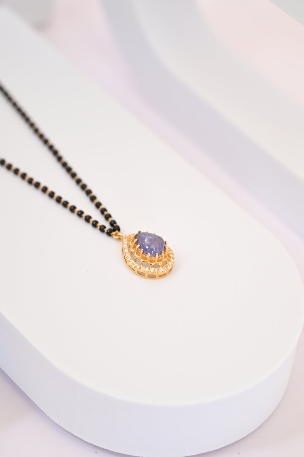 Amethyst Stone Diamond Mangalsutra