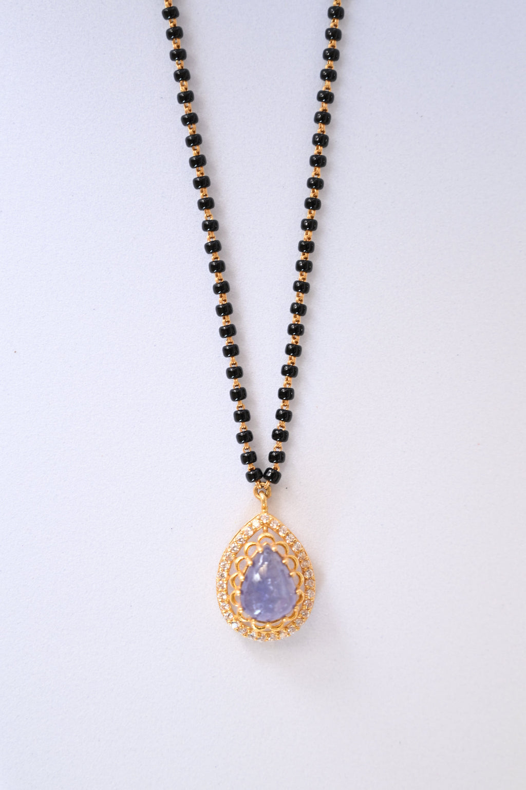 Amethyst Stone Diamond Mangalsutra