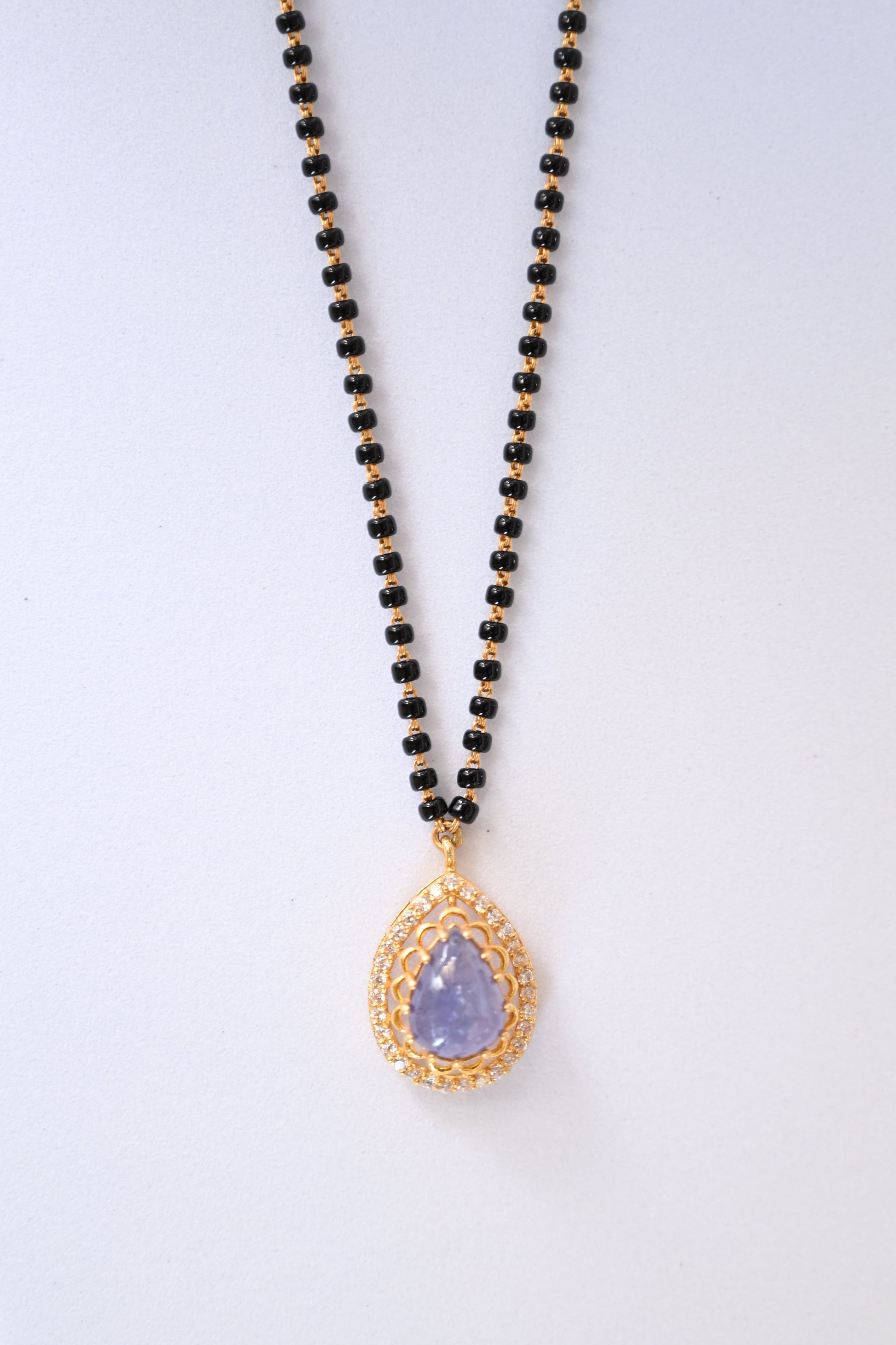 Amethyst Stone Diamond Mangalsutra