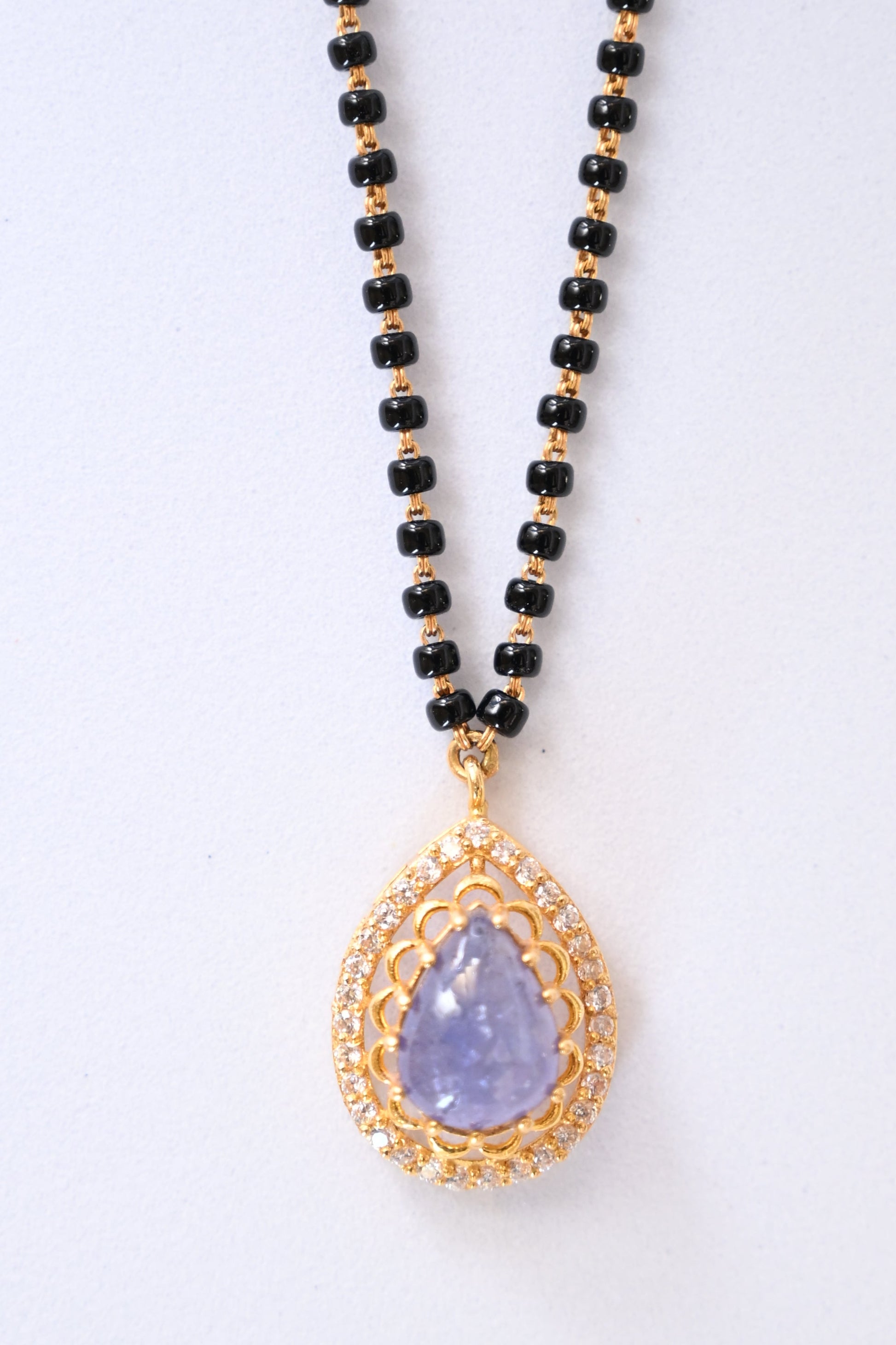Amethyst Stone Diamond Mangalsutra