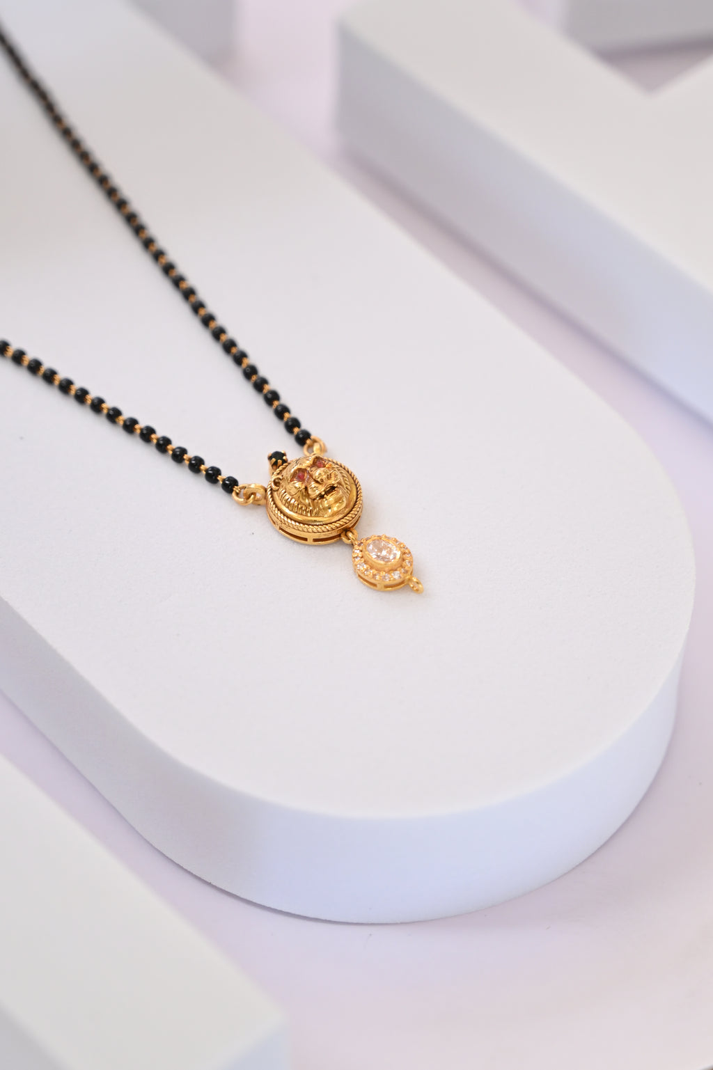 Gold Lion Pendant Mangalsutra