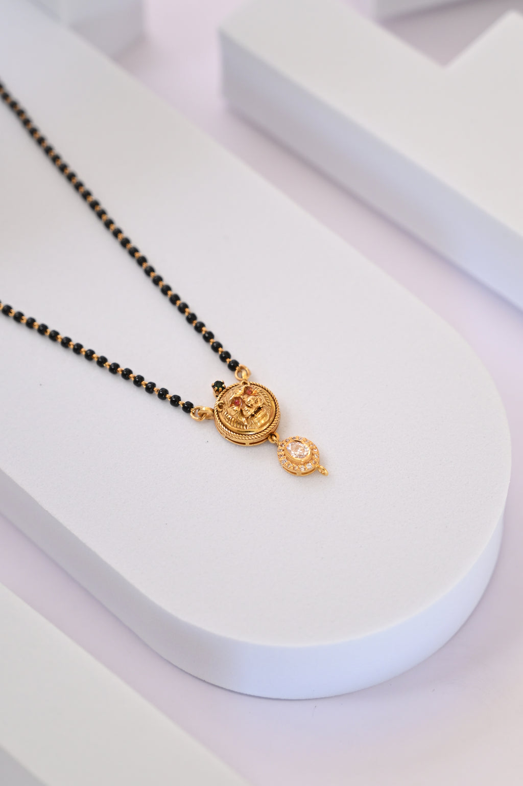 Gold Lion Pendant Mangalsutra
