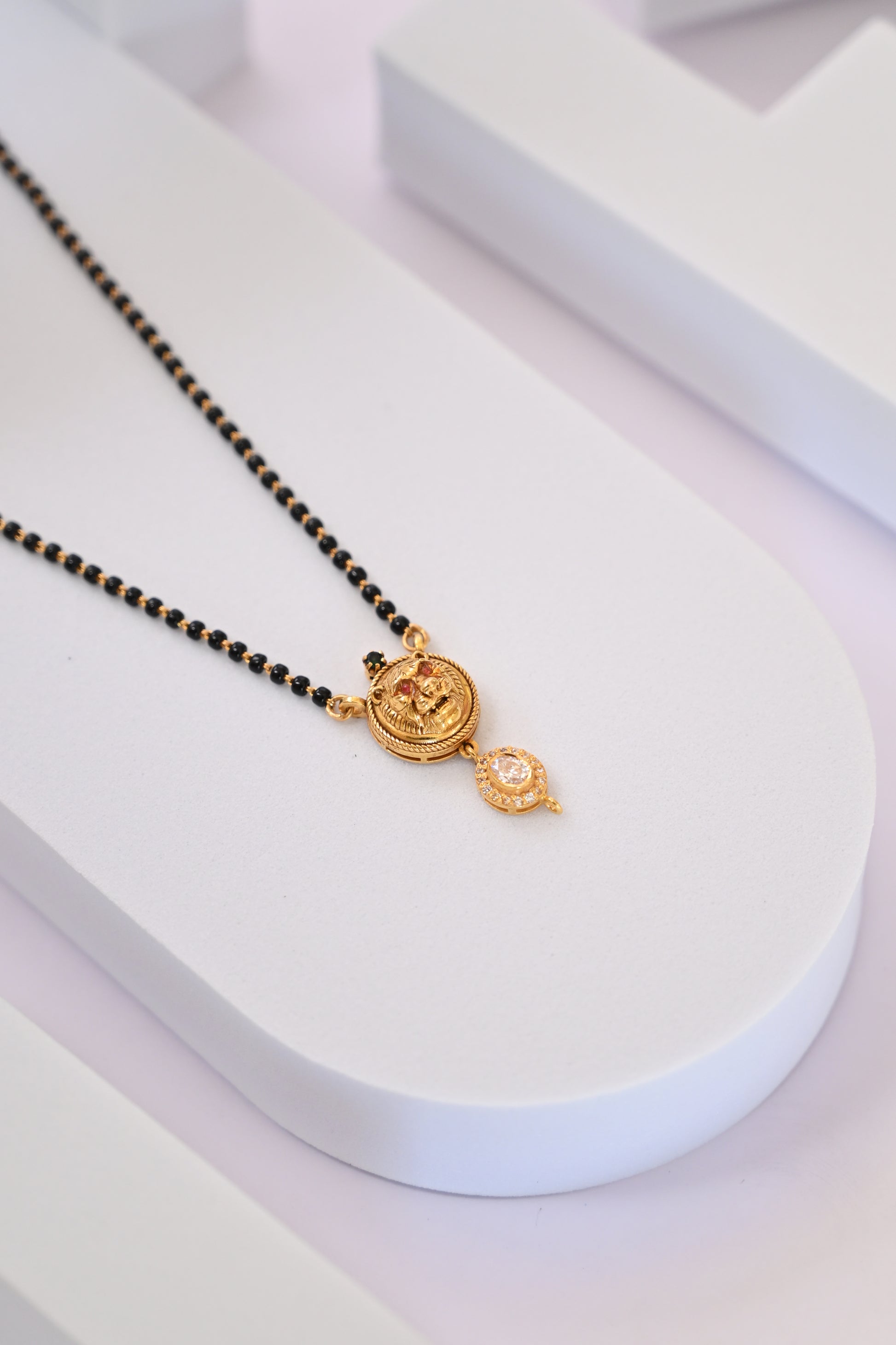 Gold Lion Pendant Mangalsutra