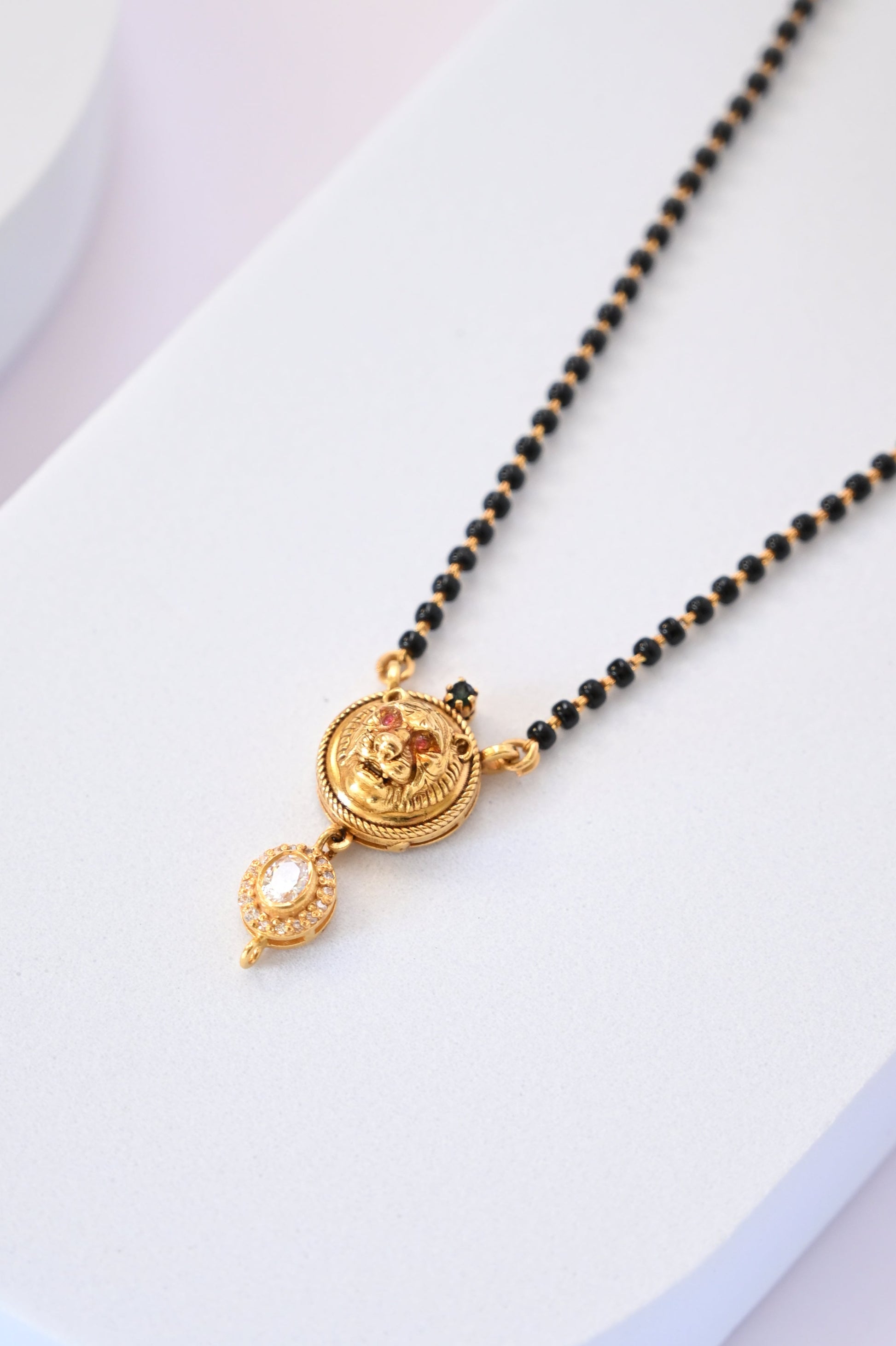 Gold Lion Pendant Mangalsutra