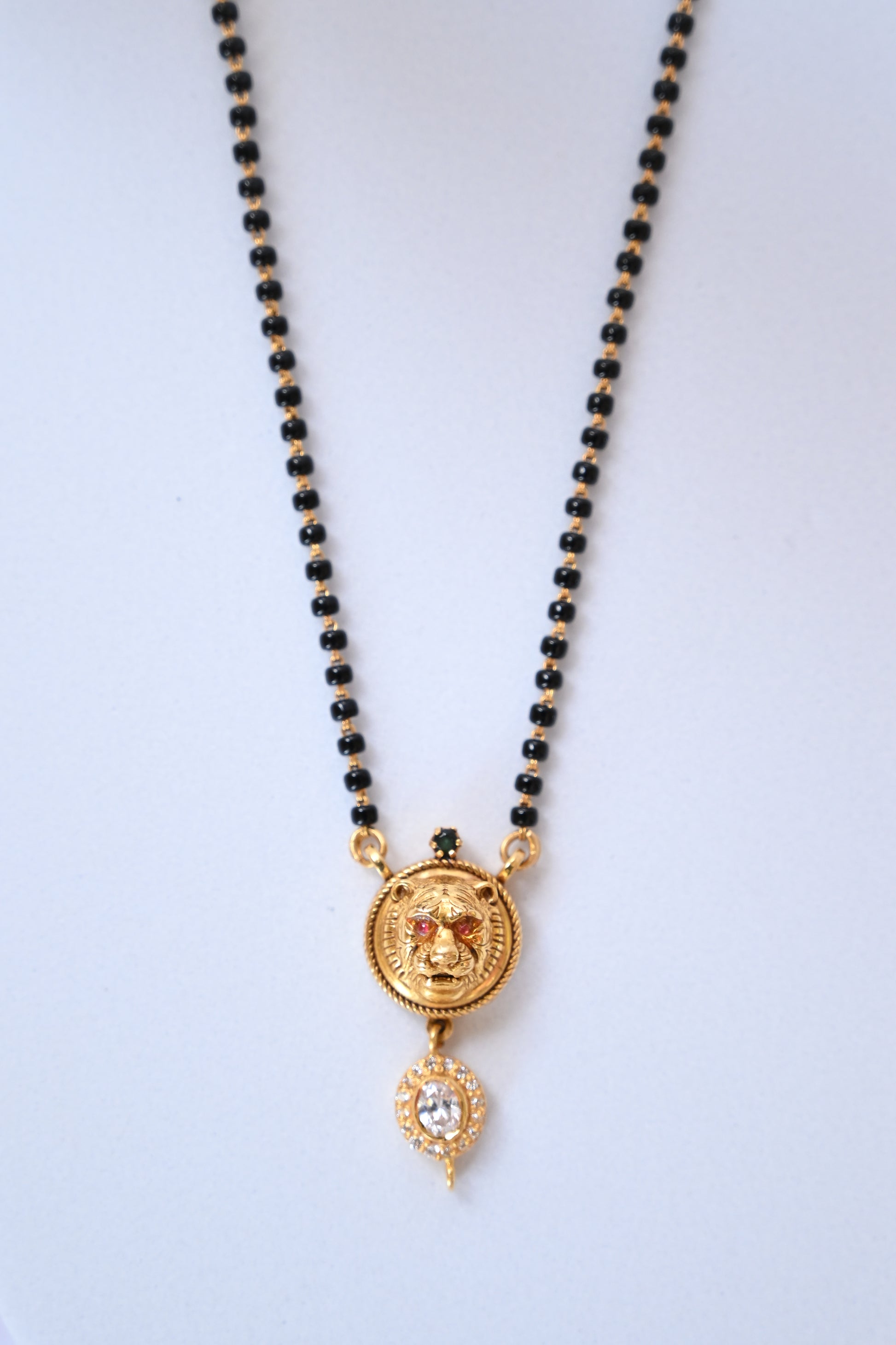 Gold Lion Pendant Mangalsutra